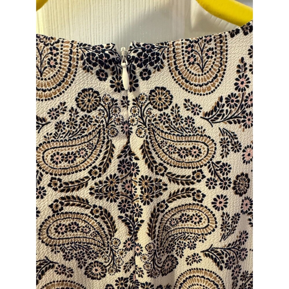 NWT Nautica Jeans Ivory Tan Paisley Dress Sz 10 Sleeveless Feminine Casual - Picture 9 of 12